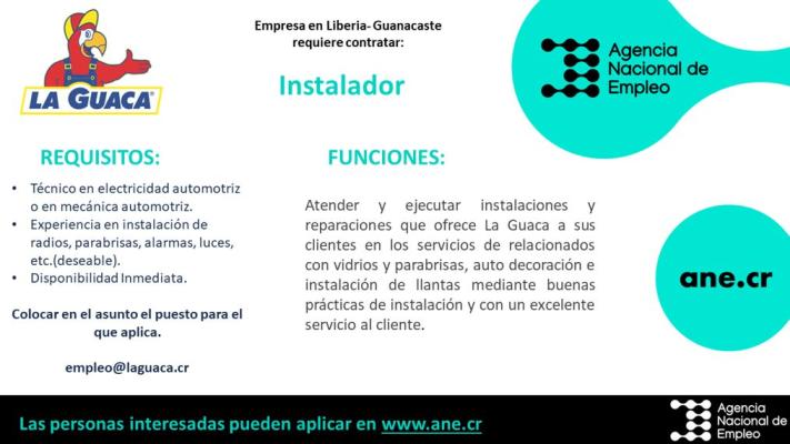 INSTALADOR. LA GUACA